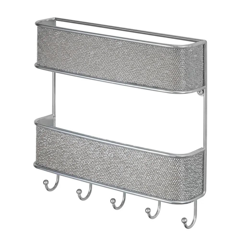 mDesign Schlüsselbrett Schlüsselboard Metall silber mit Ablage