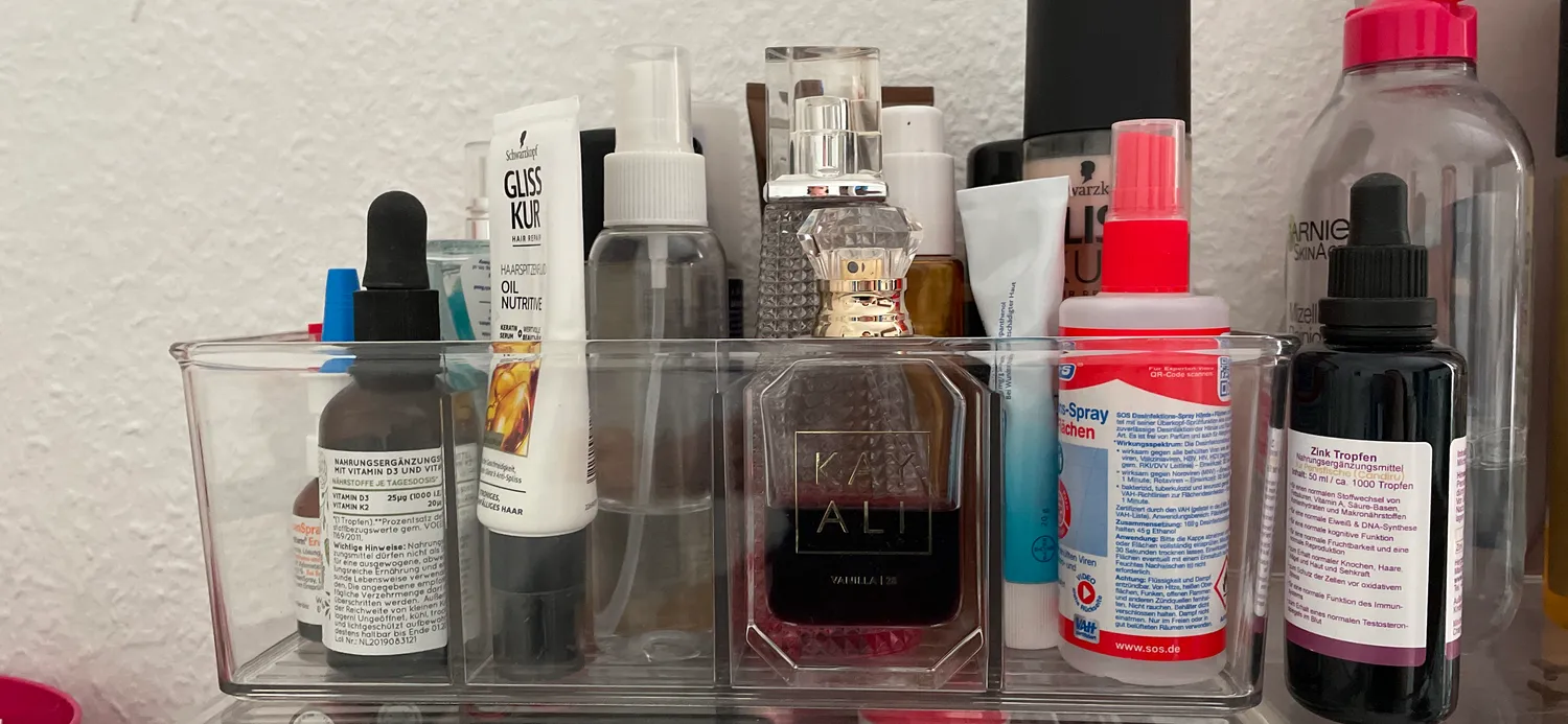 mDesign Aufbewahrungsbox Küchen Organizer 4 Fächer transparent