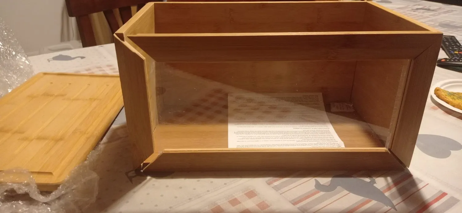 mDesign Brotkasten Holz natur mit Schneidebrett Deckel