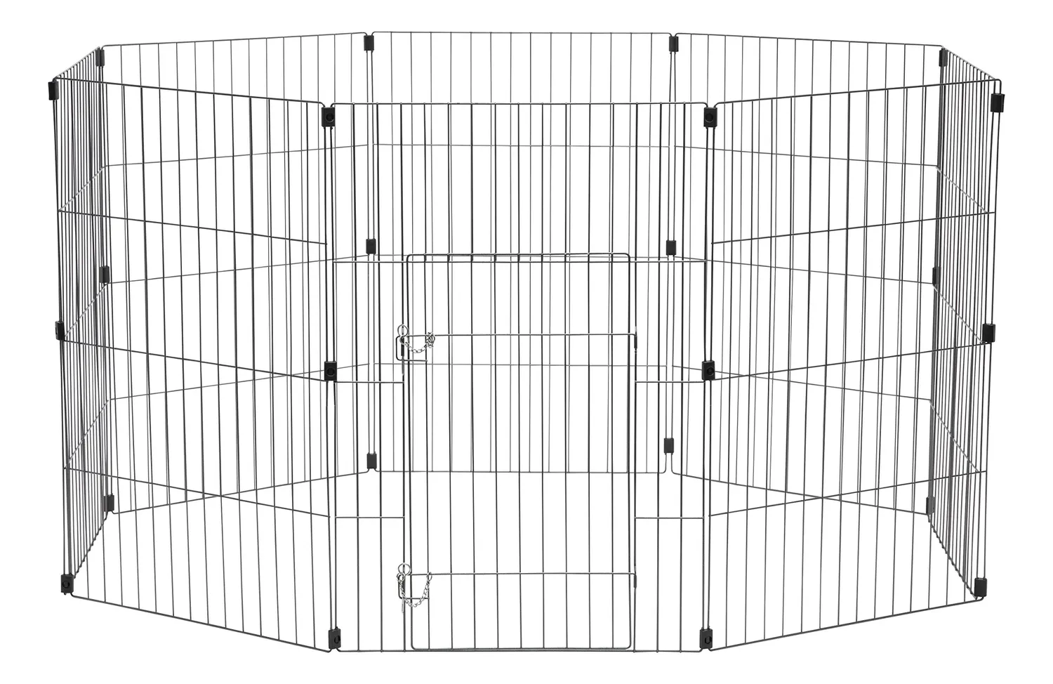 Iris Ohyama WPC-48 Laufstall 8 Panels schwarz H121cm