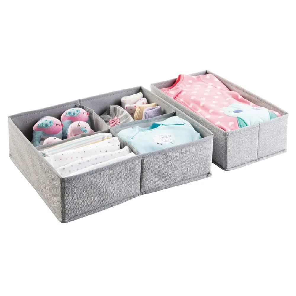 mDesign Aufbewahrungsbox 4er-Set grau Kunststoff leicht
