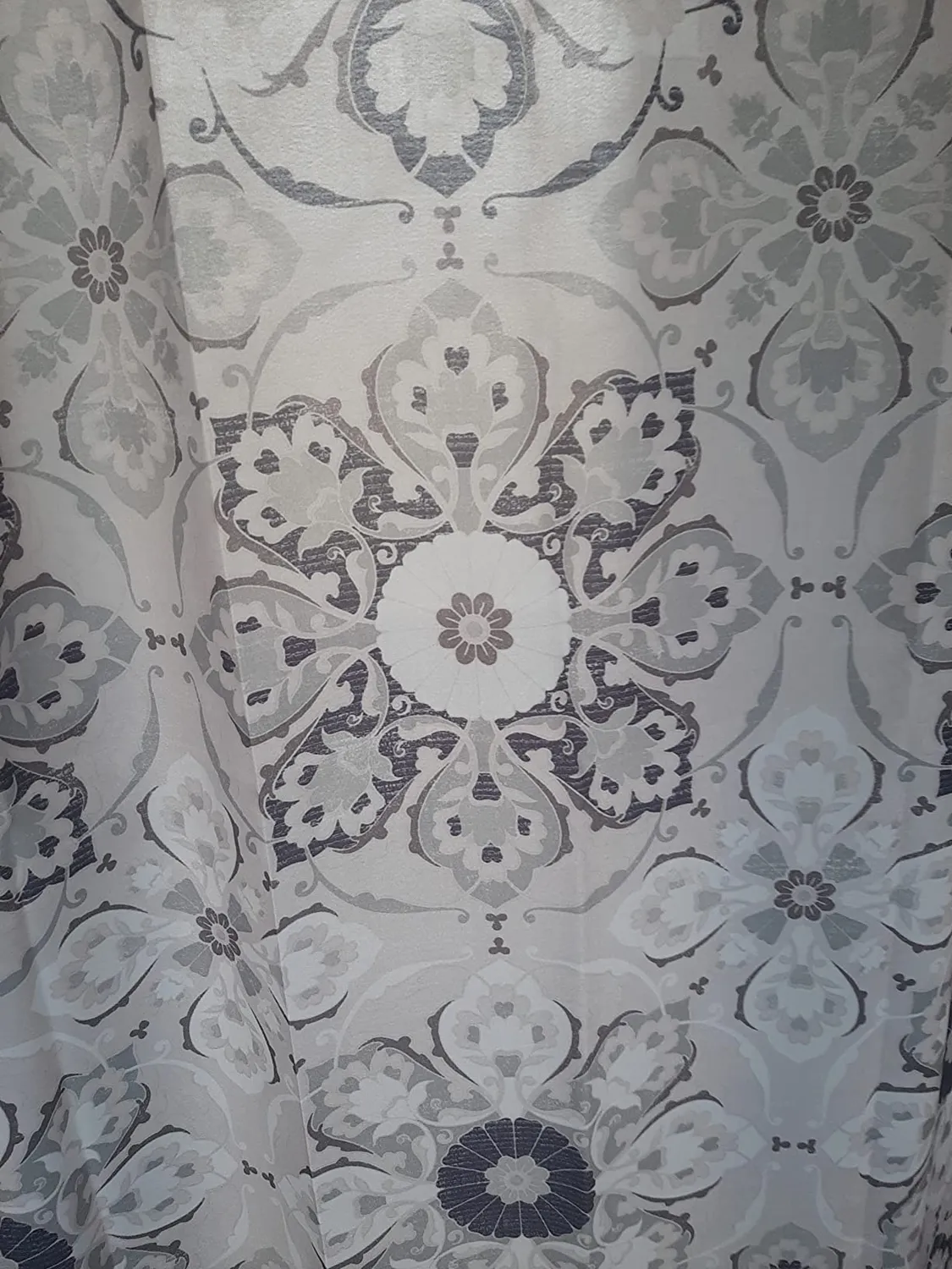 mDesign Medaillon Duschvorhang 183x183 cm schwarz-grau