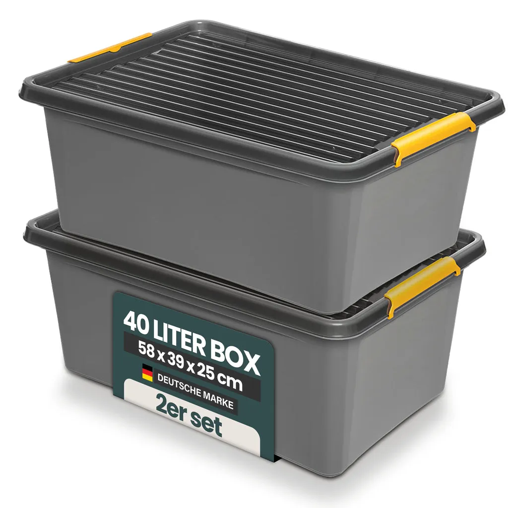 Kreher Solid Box Aufbewahrungsbox mit Deckel 60 L