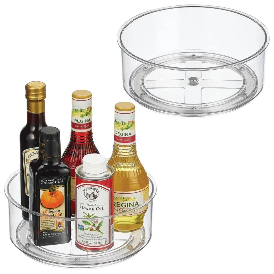 mDesign Gewürzregal drehbar Transparent 22,8cm 2er Set