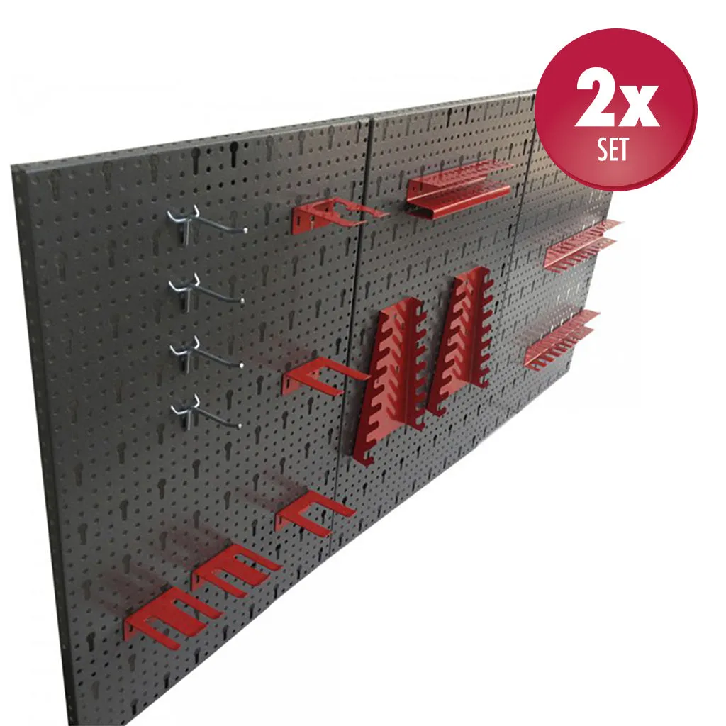 Kreher Werkzeuglochwand Metall 120x60cm 2er-Set mit Haken