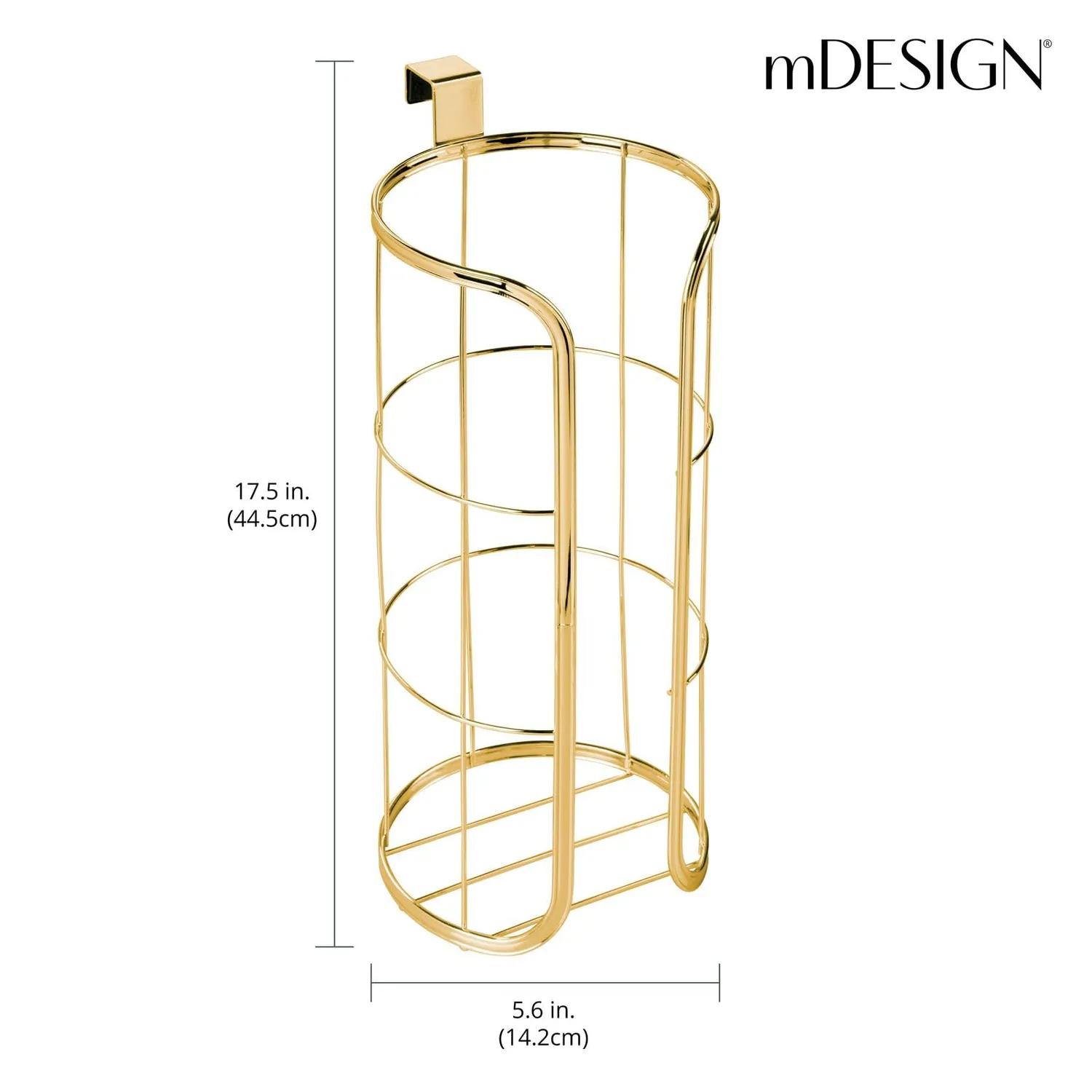 mDesign Ersatzrollenhalter Metall messingfarben 3 Rollen