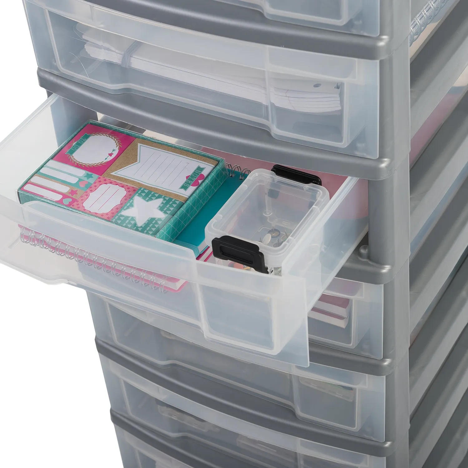 Iris Ohyama NMC-010 Mini Chest 10x6L Schubladenschrank silber