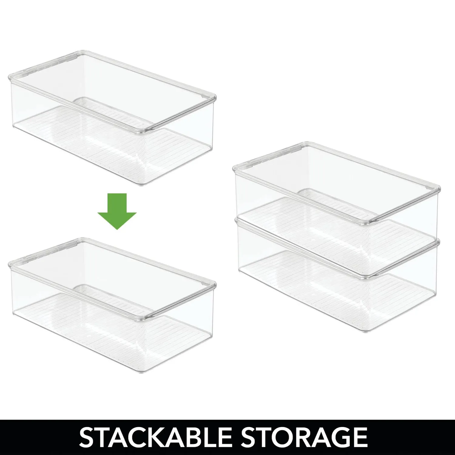 mDesign Aufbewahrungsbox Deckel Kunststoffbox 4er-Set