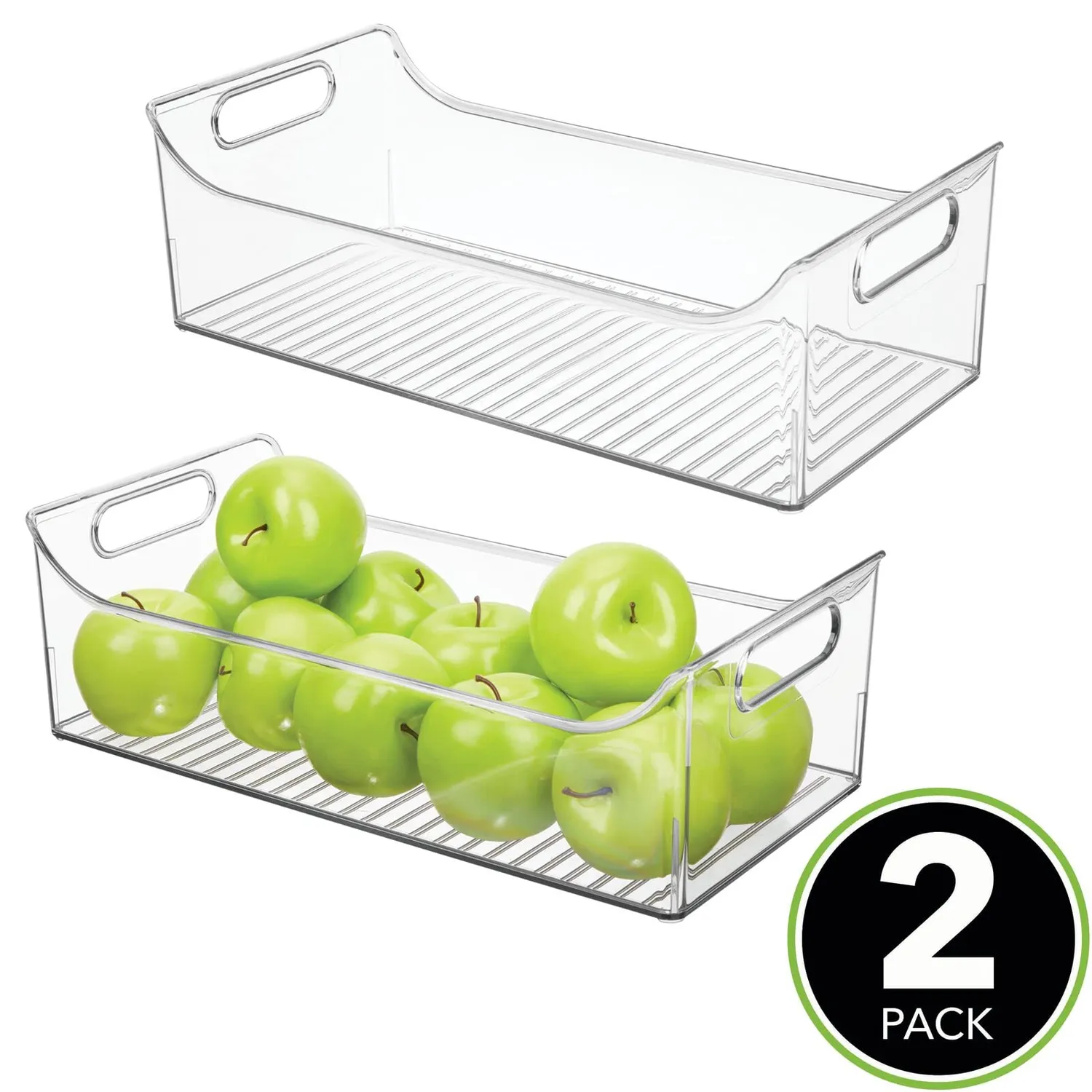 mDesign Kühlschrank Organizer transparent 2er-Set Griffe