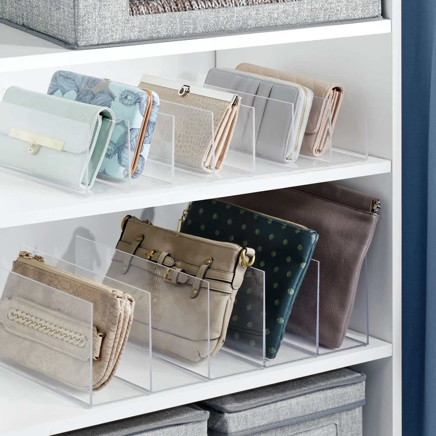 mDesign Taschen Organizer 2er-Set Transparent 5 Fächer Kunststoff