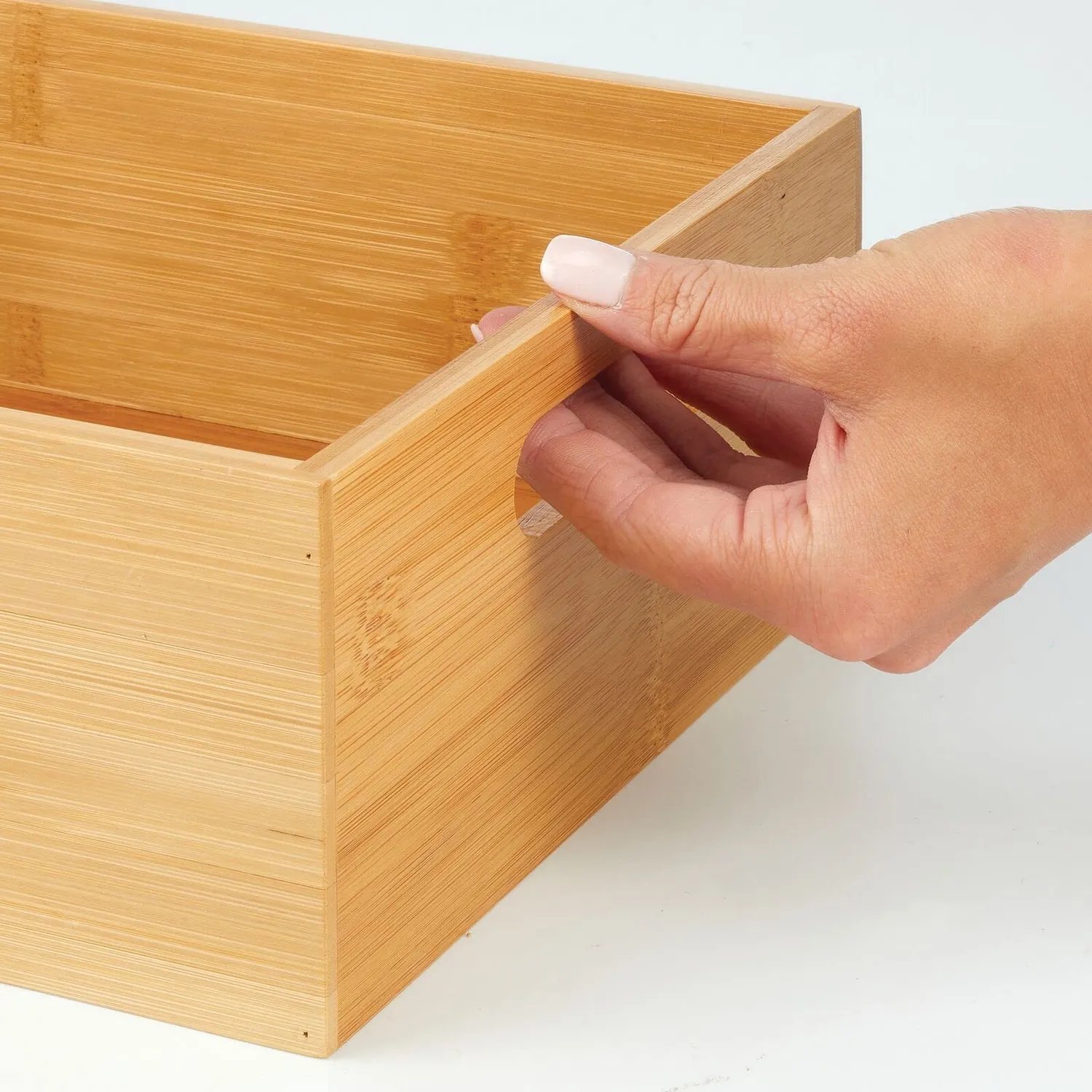 mDesign 13790MDKEU Aufbewahrungsbox Bambus natur 30,5 cm