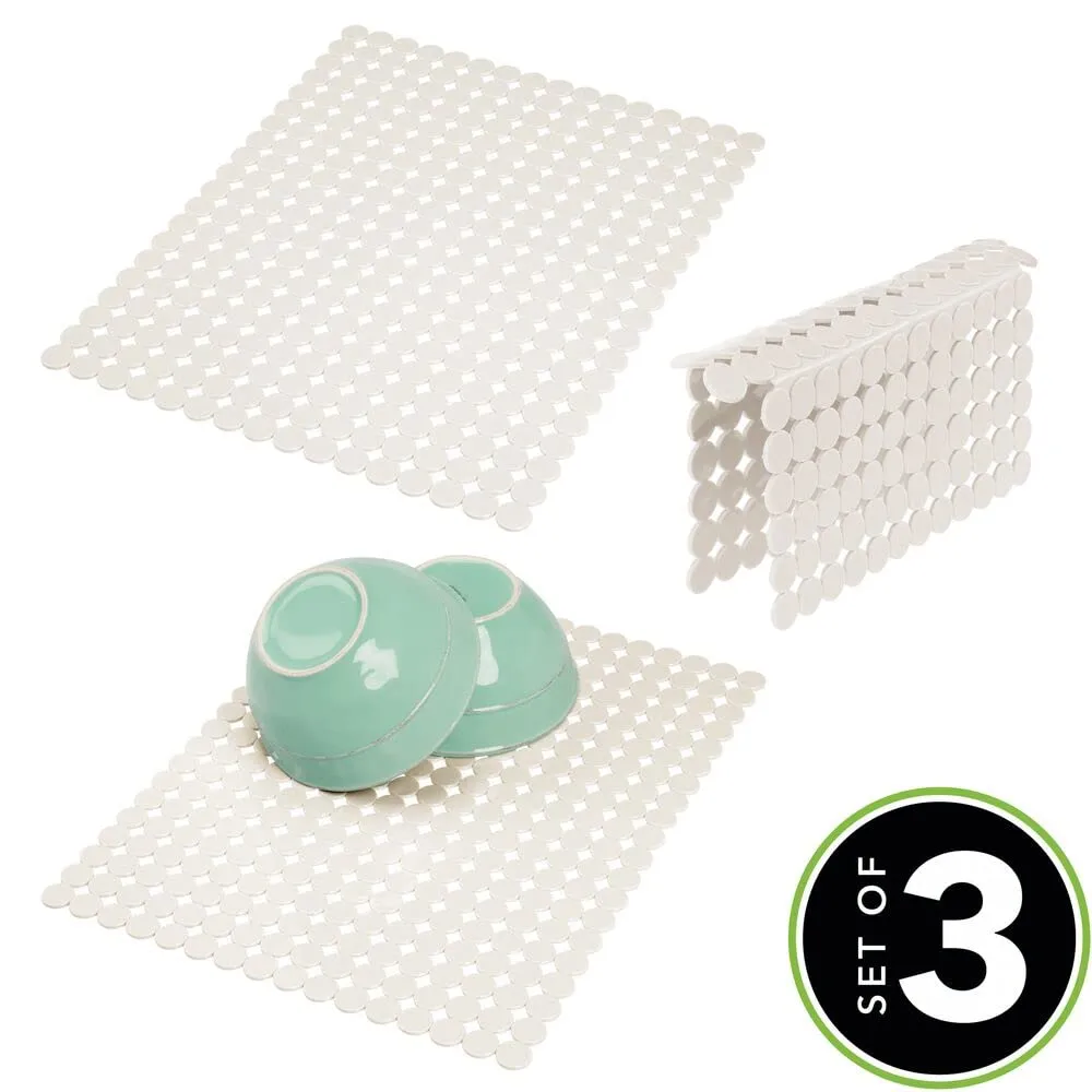 mDesign Spülbeckeneinlage Kunststoff 3er-Set Creme Kratzschutz