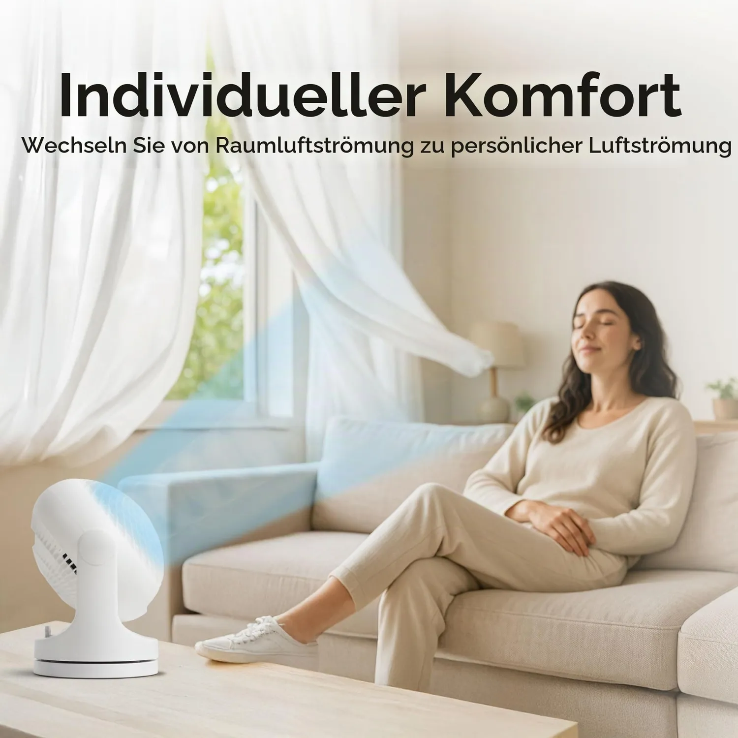 Iris Ohyama Woozoo PCF-MKC18 Tischventilator weiß 23m²