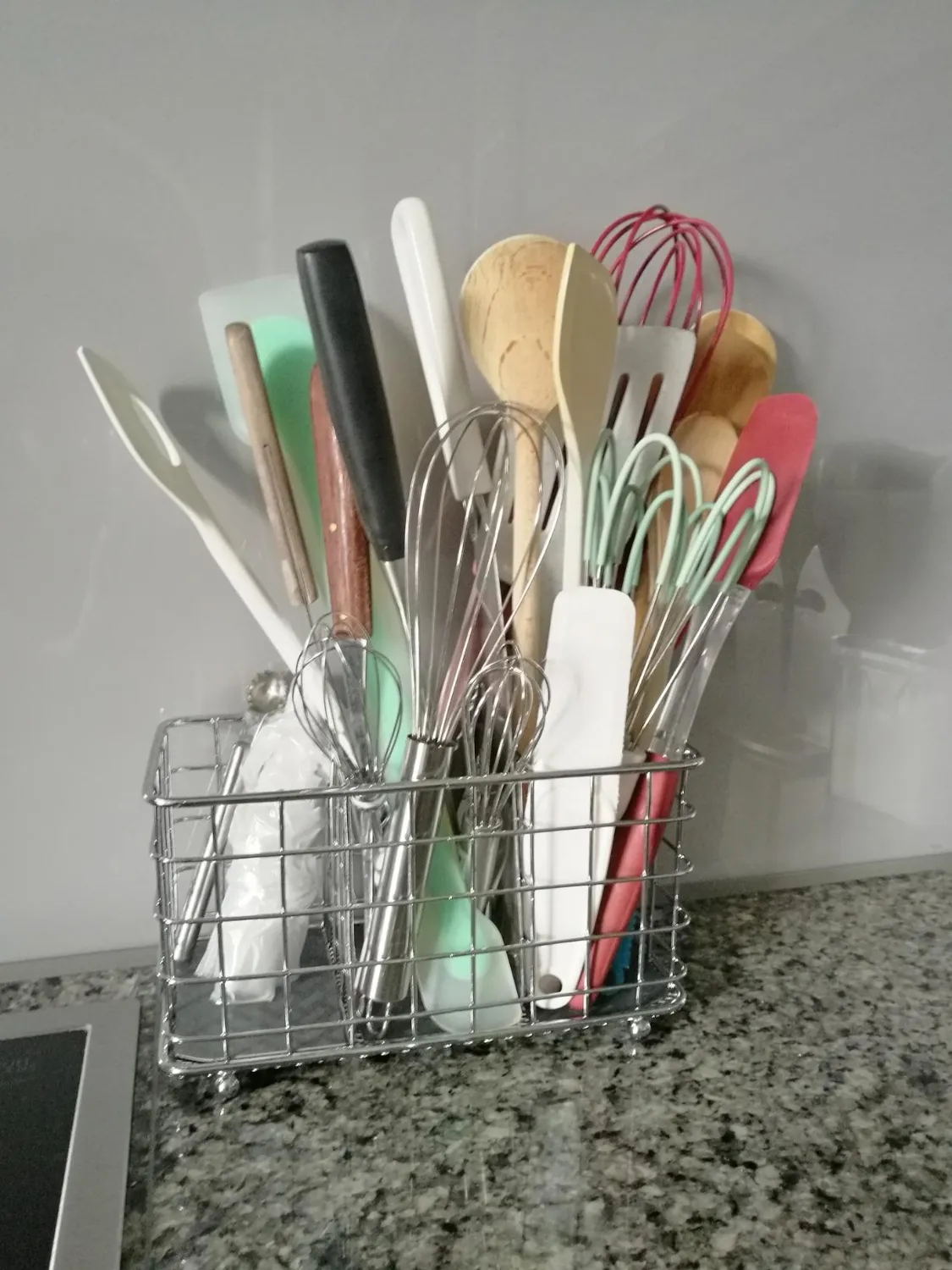 mDesign 07959MDKEU Besteckhalter Metall weiß 3 Fächer