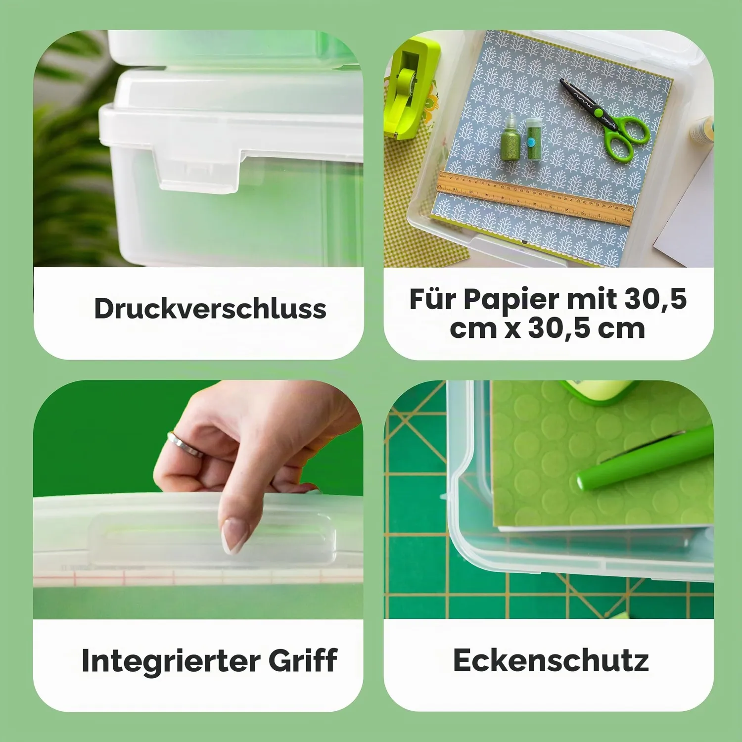 Iris Ohyama SBC-350 Aufbewahrungsbox 10L 6er-Set transparent stapelbar