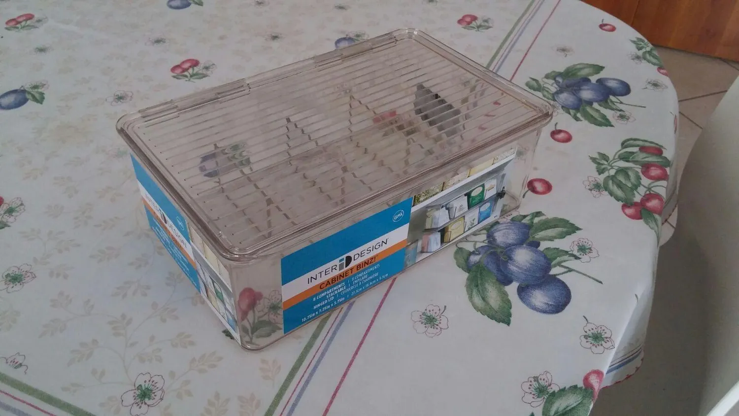 mDesign Küchen Organizer Teebox 8 Fächer transparent