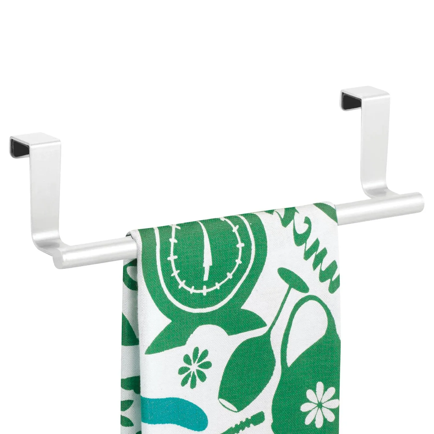 mDesign Geschirrtuchhalter Hängen 2er-Set mattweiß Metall