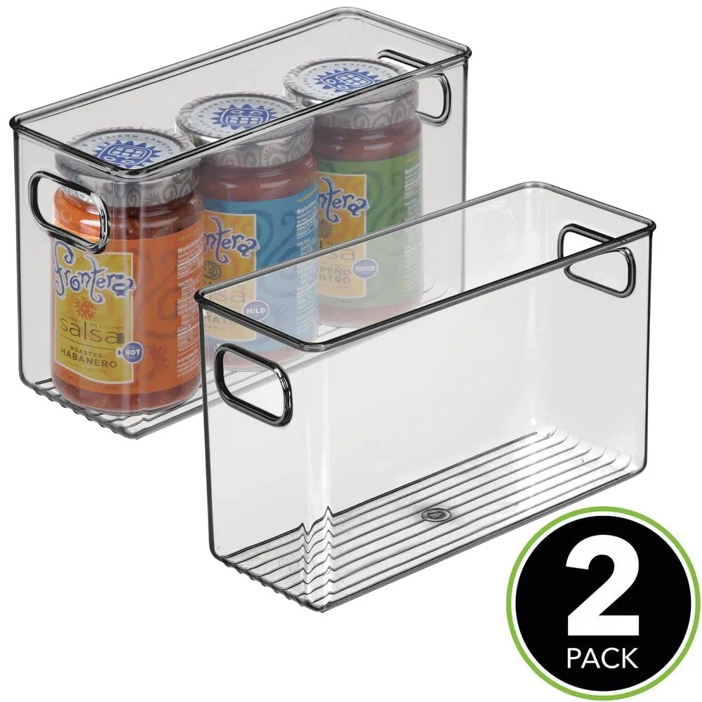 mDesign Kühlschrankkorb Aufbewahrungsbox 2er Set grau