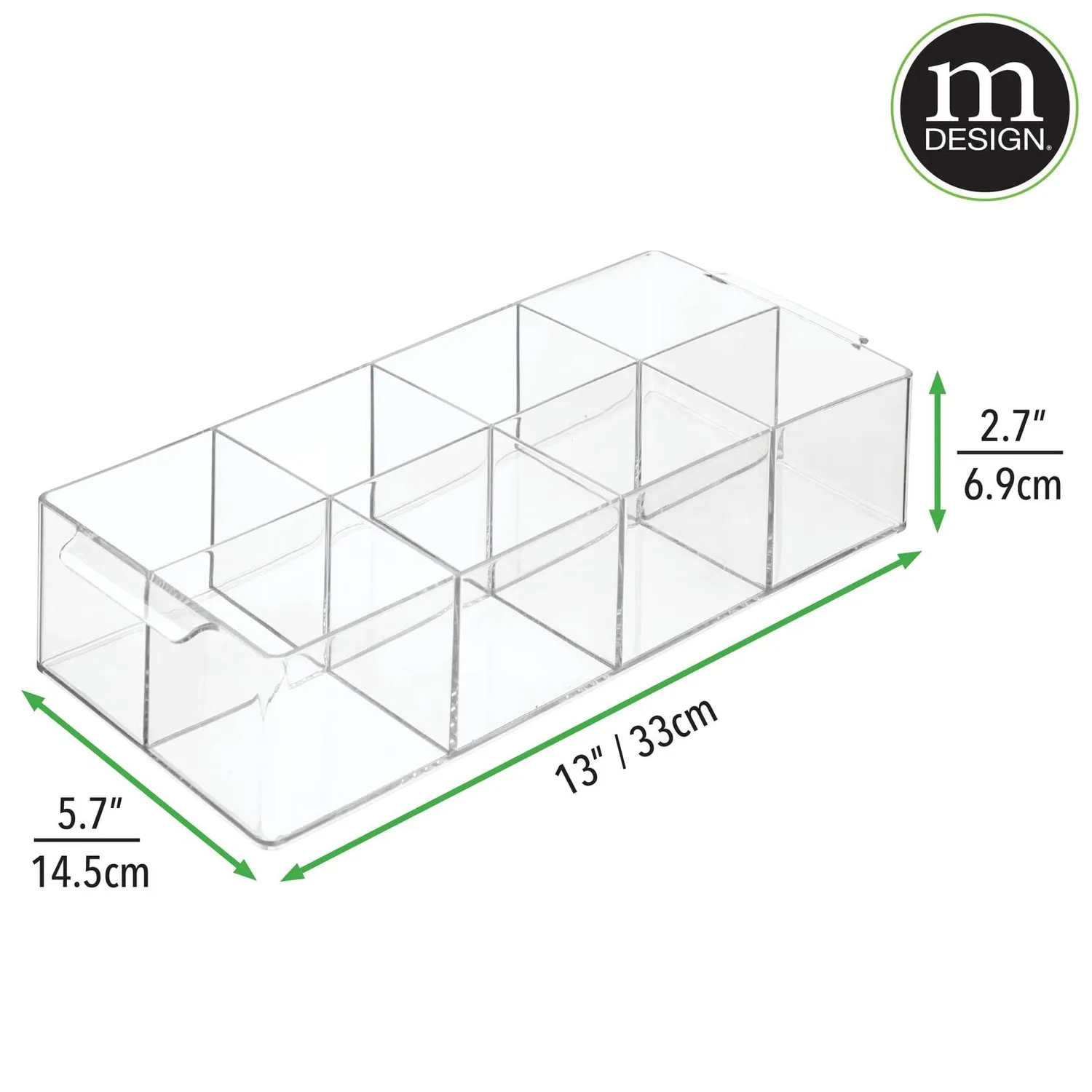 mDesign Kosmetik Organizer Box 8 Fächer durchsichtig