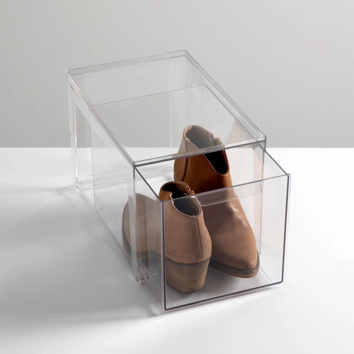 mDesign Schuhbox transparent 4er-Set stapelbar Kunststoff