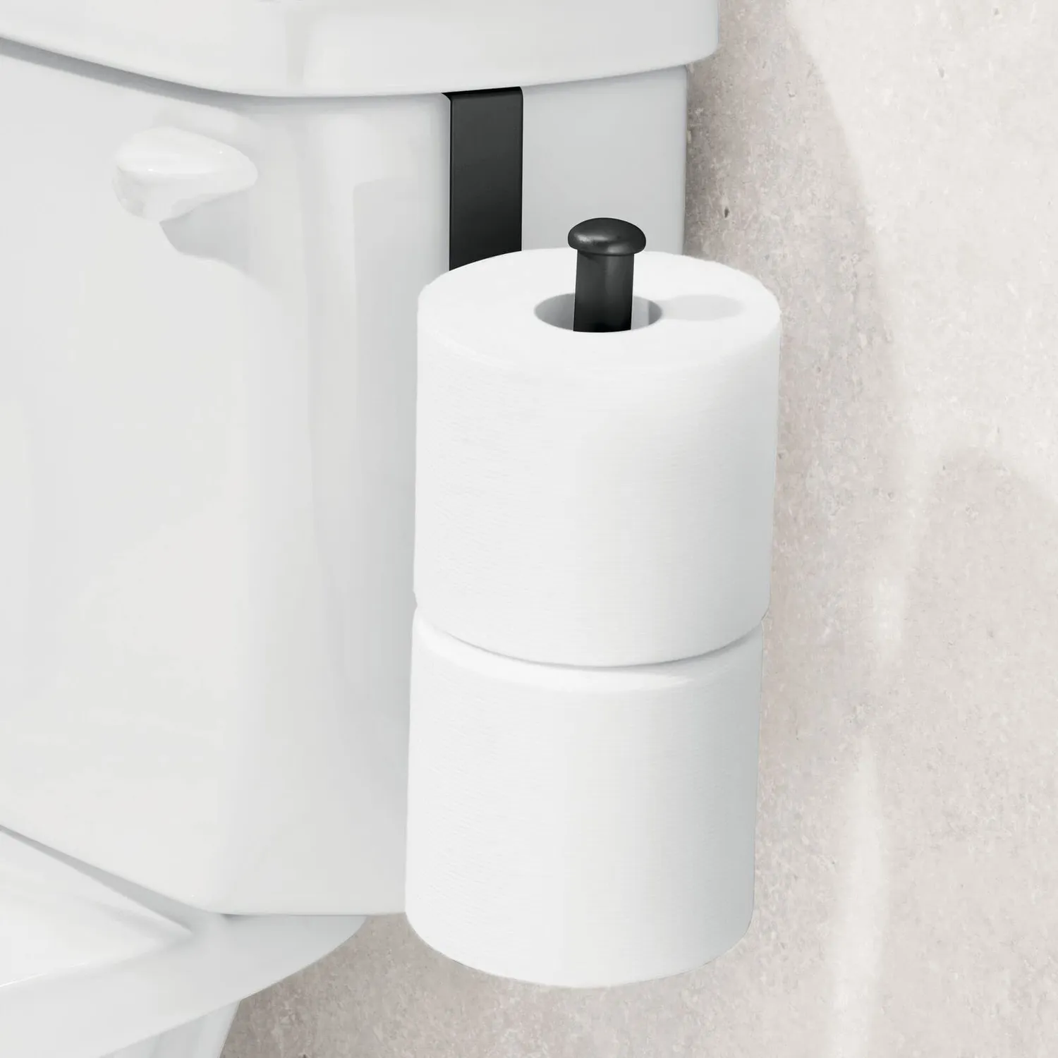 mDesign Toilettenpapierhalter Spülkasten schwarz 2 Rollen