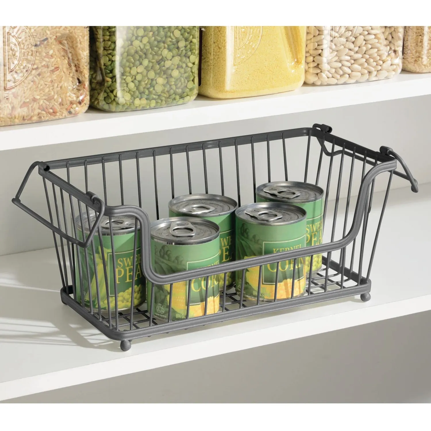 M Design Metall Ablagebox Drahtkorb 6er-Set dunkelgrau