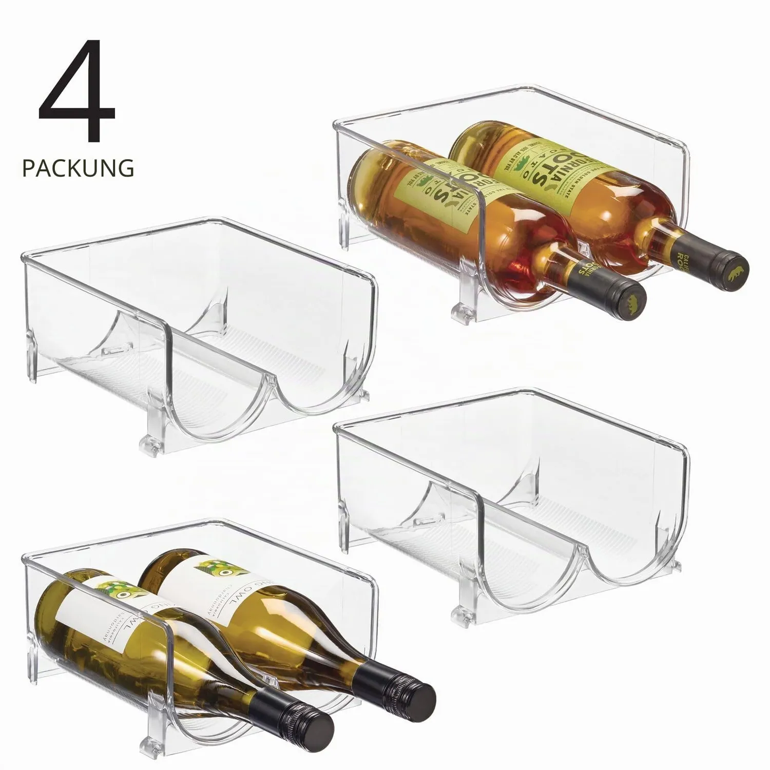 M Design Weinständer Flaschenhalter 8 Flaschen transparent