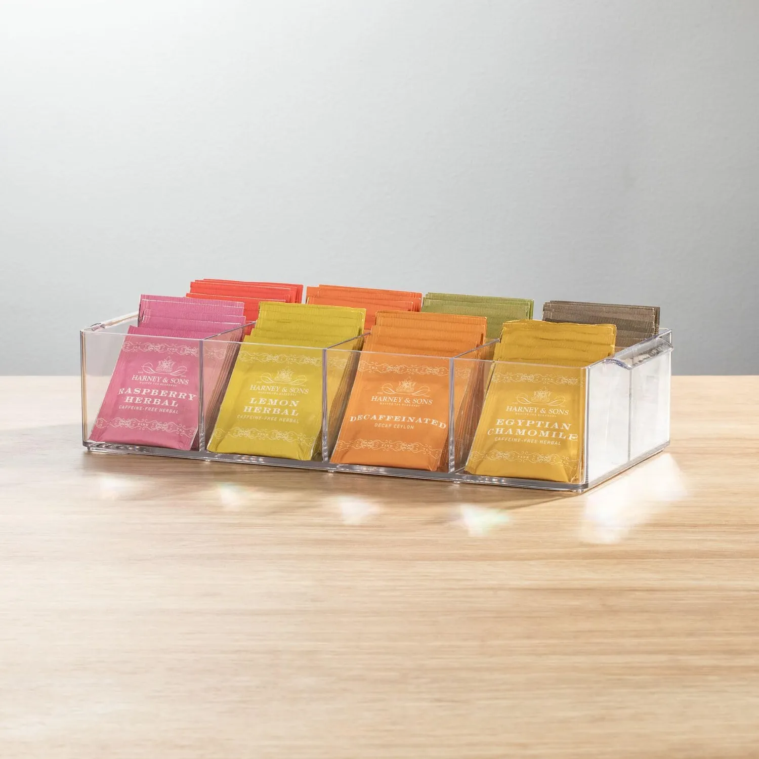 mDesign Küchen Organizer 2er Set durchsichtig 8 Fächer