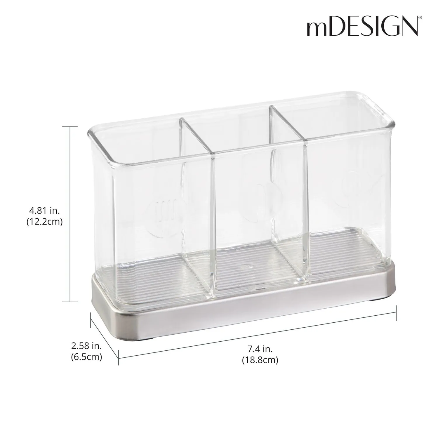 mDesign Besteckkorb Besteckhalter Edelstahl transparent