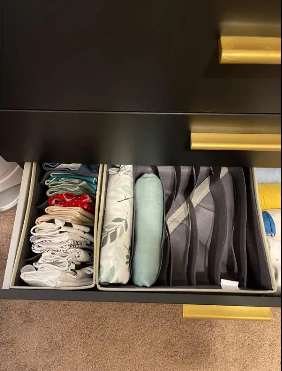 Lifewit Schubladen Organizer Stoff grau 4er Pack für Wäsche