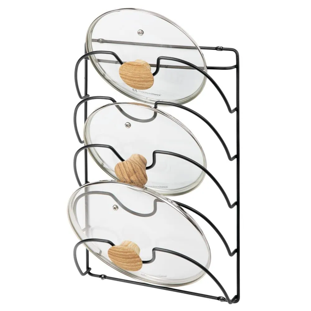 mDesign Topfdeckelhalter Deckelständer schwarz für 5 Deckel