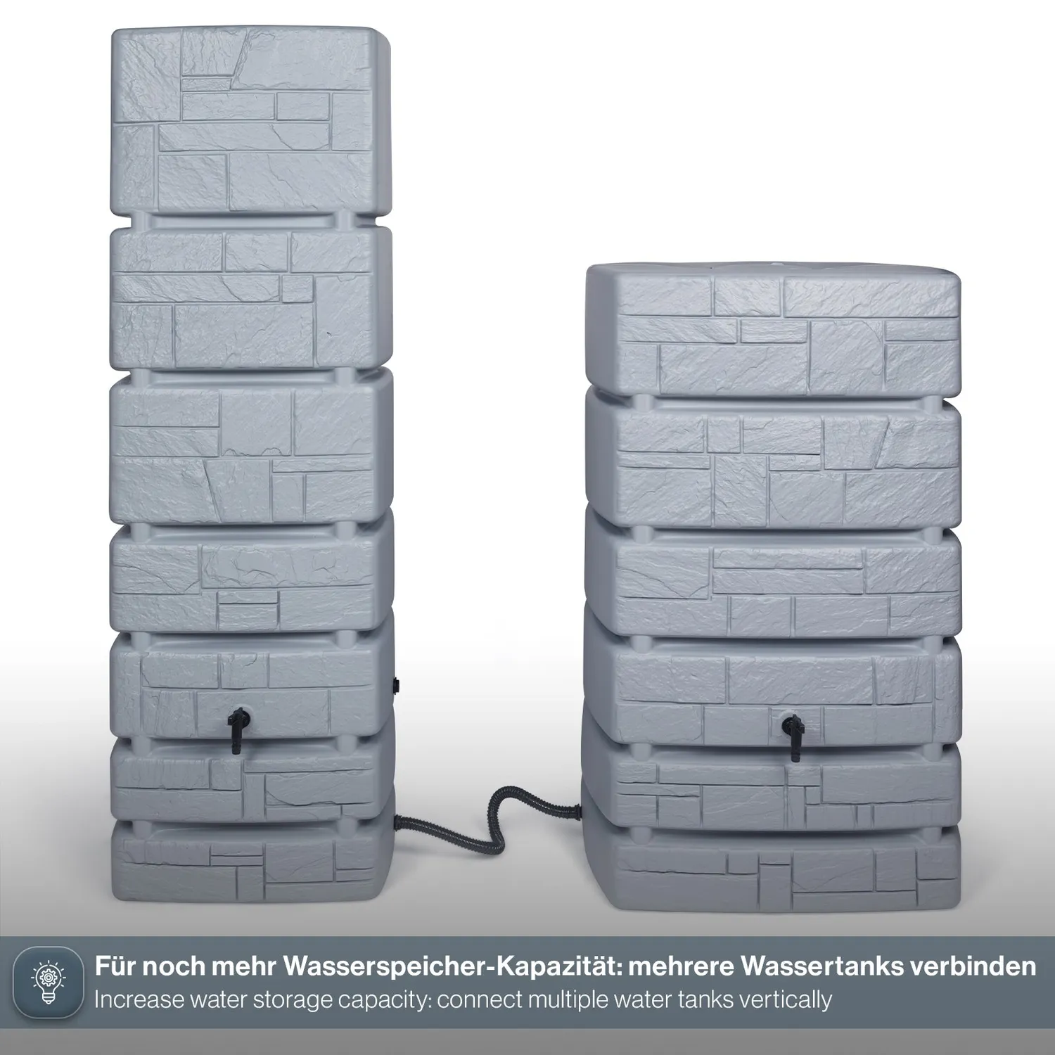 Kreher Tower Stone Wassertank grau 350 Liter Steinoptik