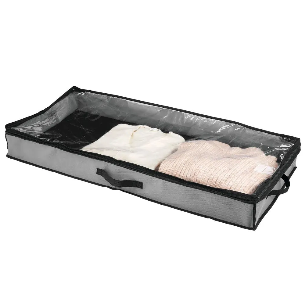 mDesign Unterbettkommode 2er-Set dunkelgrau 101cm