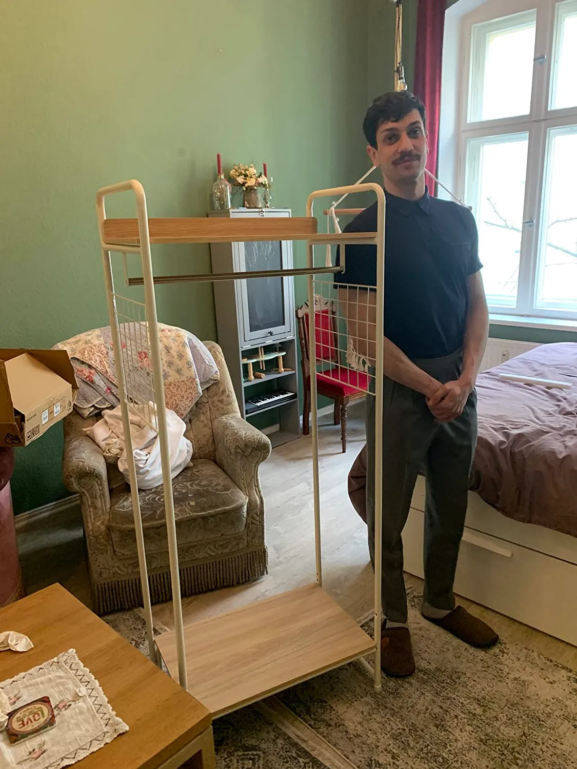Iris Ohyama PI-B4 Garderobenständer Schwarz 4 Regale 40kg