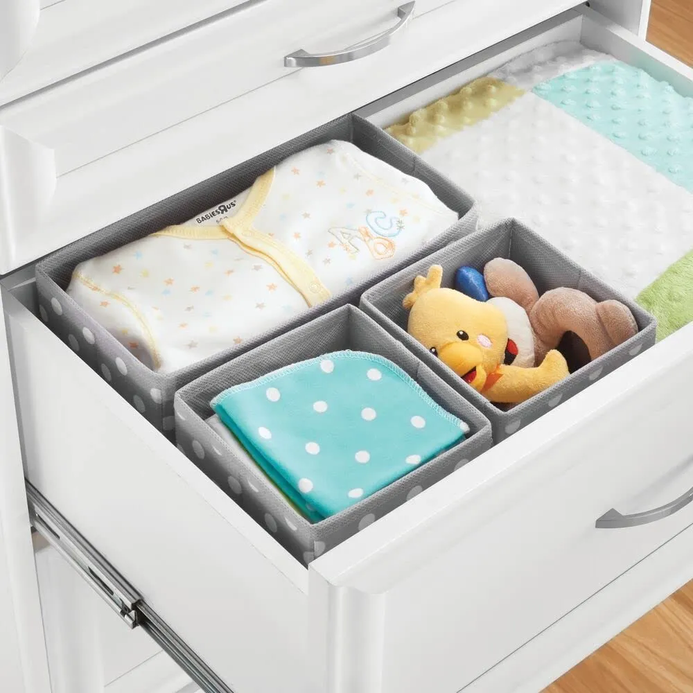 mDesign Aufbewahrungsboxen 12er-Set grau-weiß Punkte
