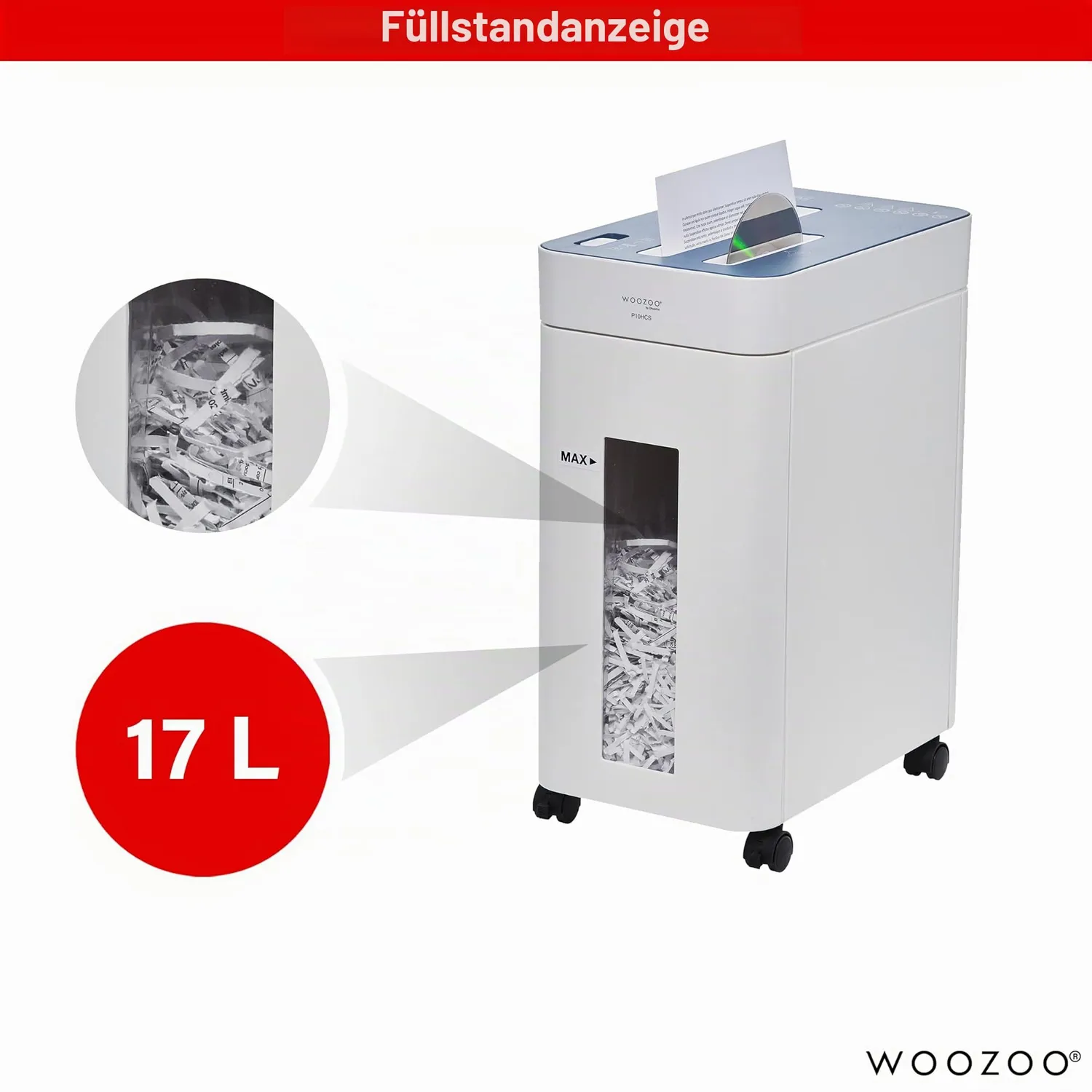 Iris Ohyama Woozoo P10HCS Aktenvernichter 10 Blatt weiß