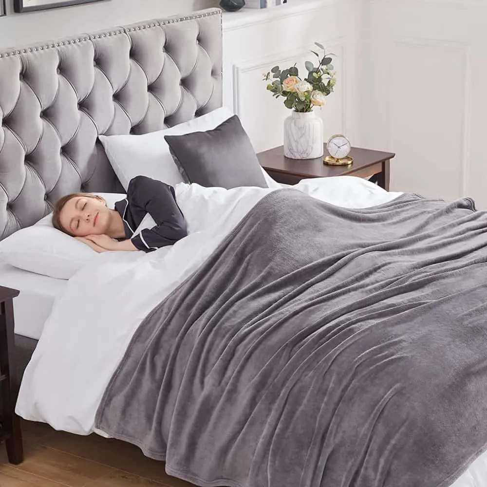 Lifewit Fleecedecke Kuscheldecke Grau 152x203 cm