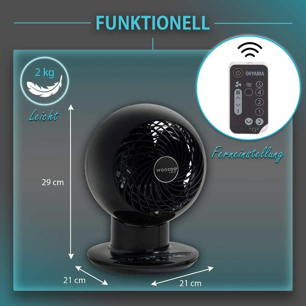 Iris Ohyama Woozoo PCF-SC15T Tischventilator schwarz 30m²