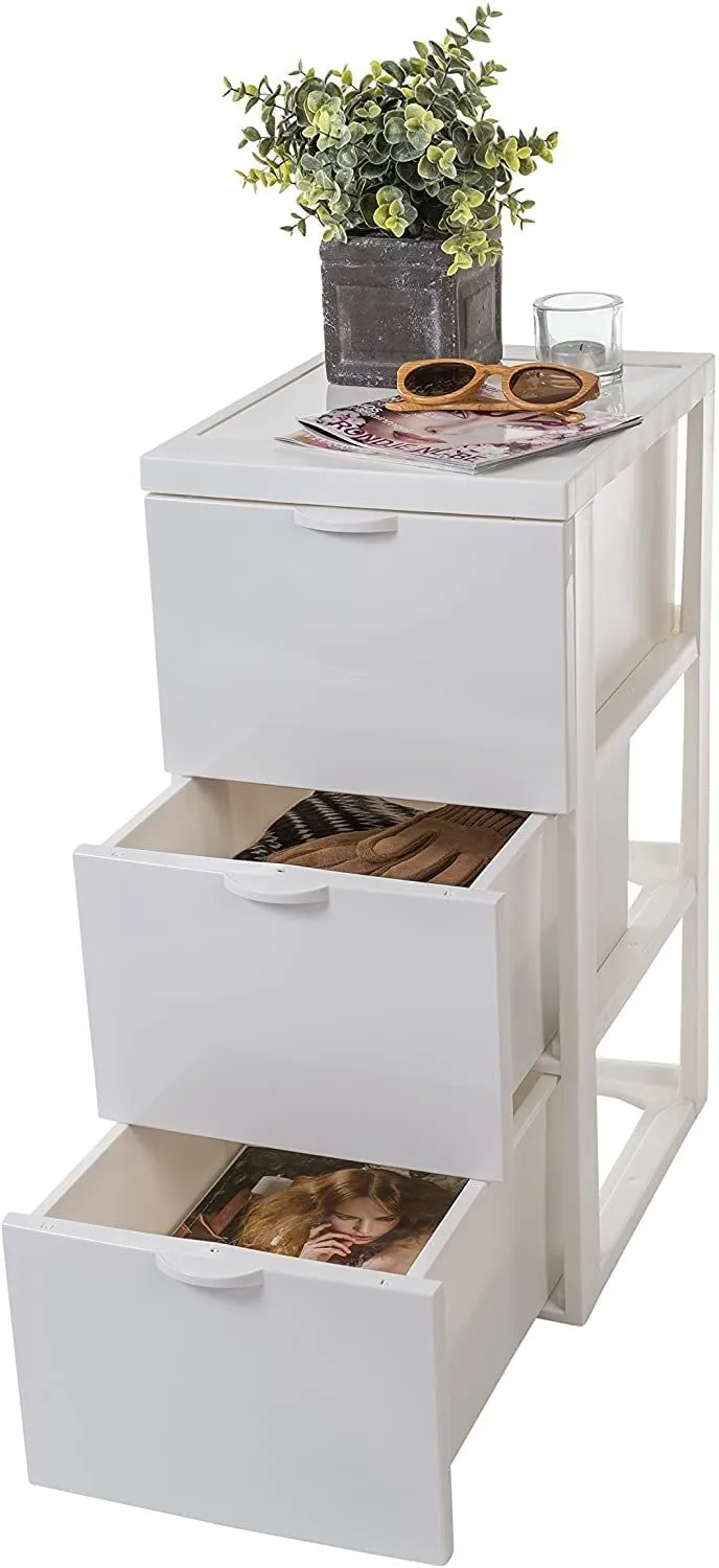 Iris Ohyama SCF-303 Rollcontainer weiß 3x15L
