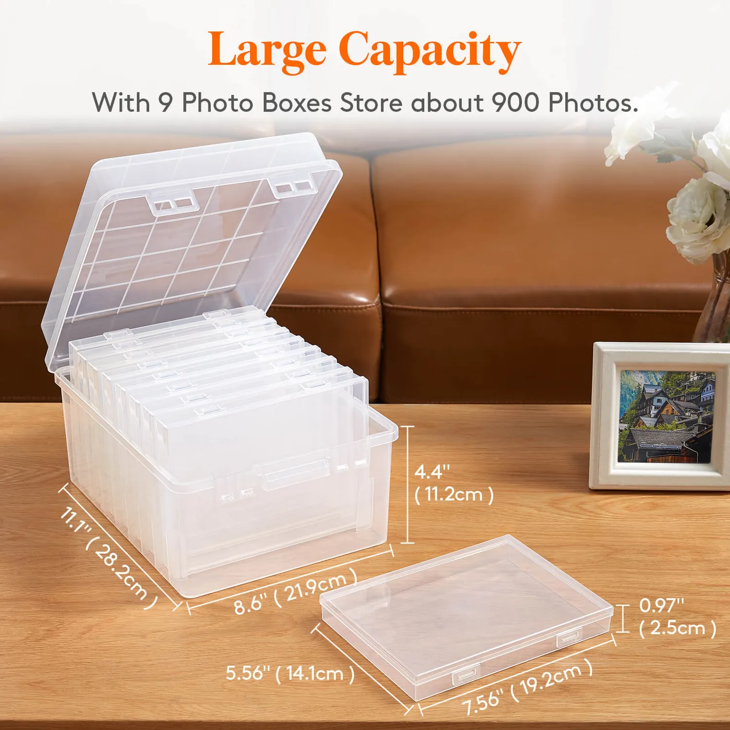 Lifewit Fotobox 13x18 9 Fächer für 900 Fotos
