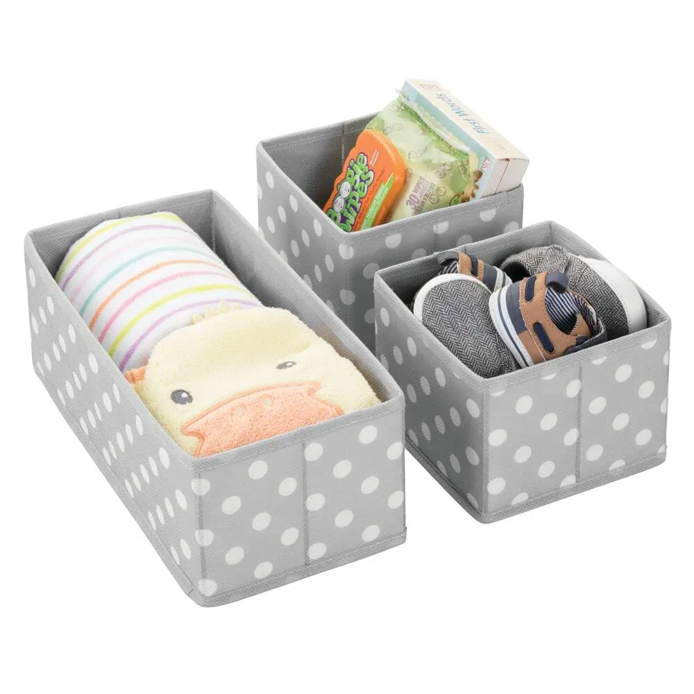 mDesign Aufbewahrungsboxen 12er-Set grau-weiß Punkte