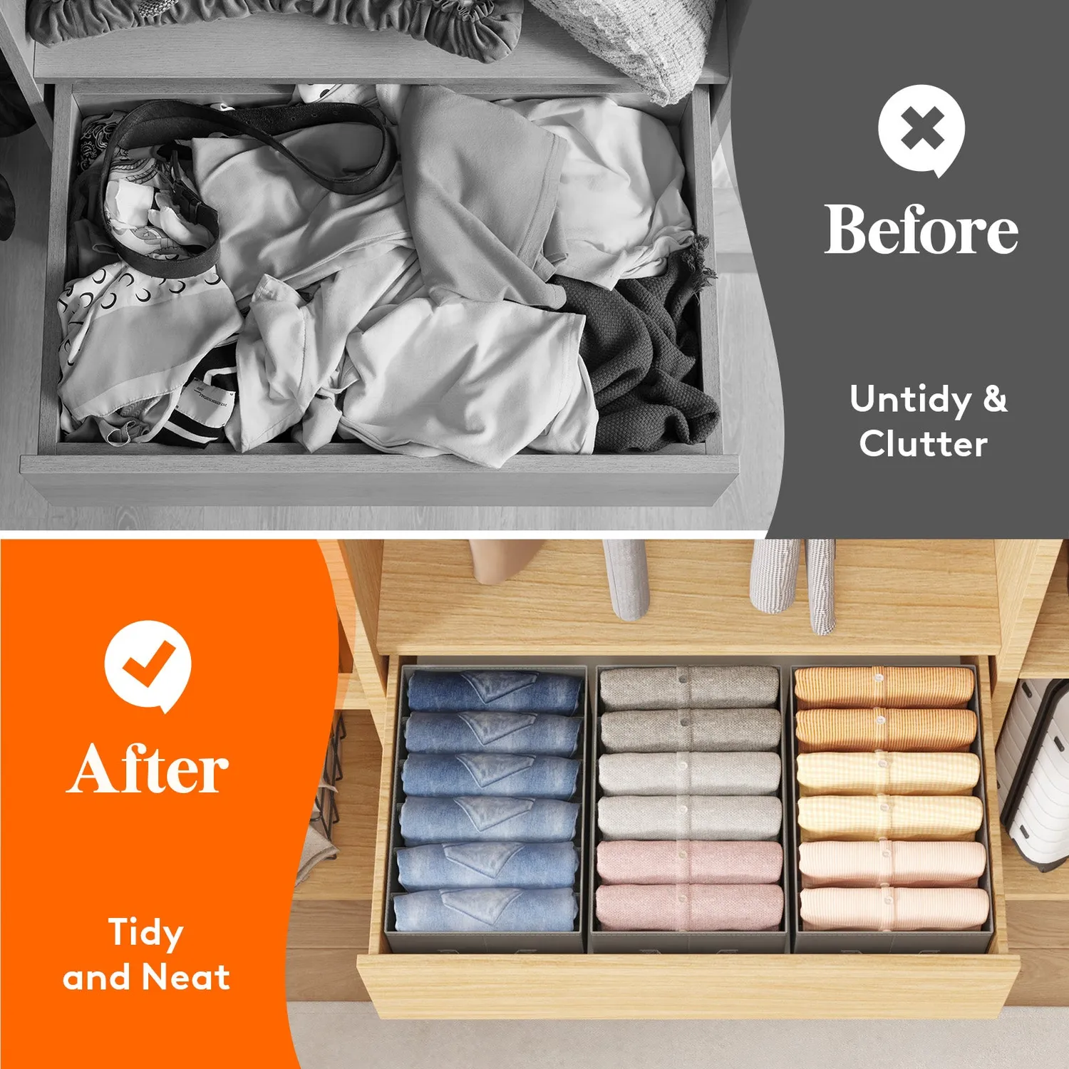 Lifewit Schrank Organizer 6 Fächer Aufbewahrungsbox faltbar