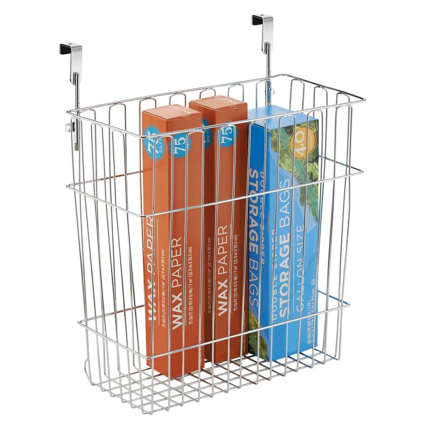 mDesign 01061MDKEU Hängekorb 2er-Set silber für Schranktür