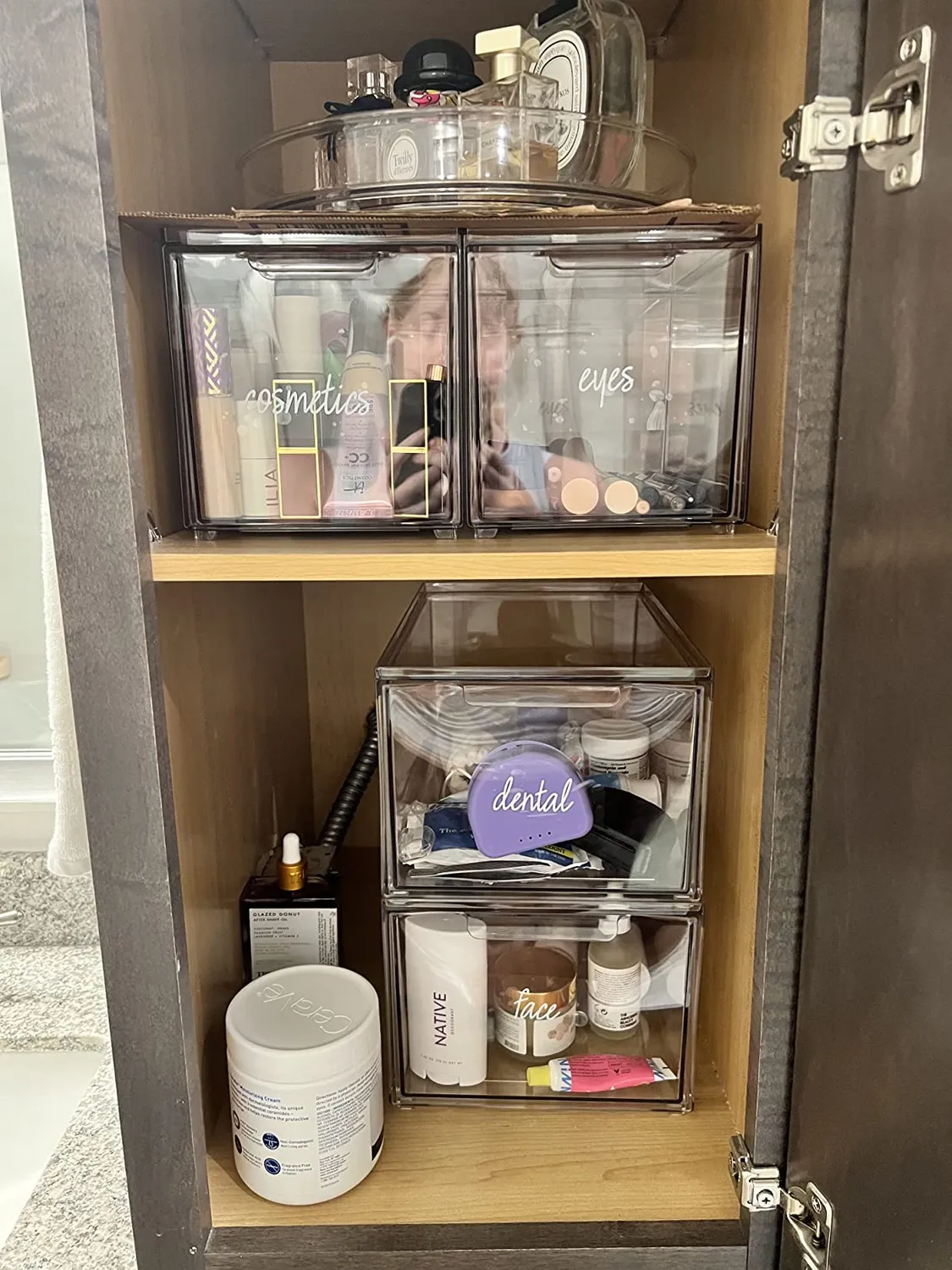 mDesign Kosmetikorganizer Schubladenbox 2er-Set transparent