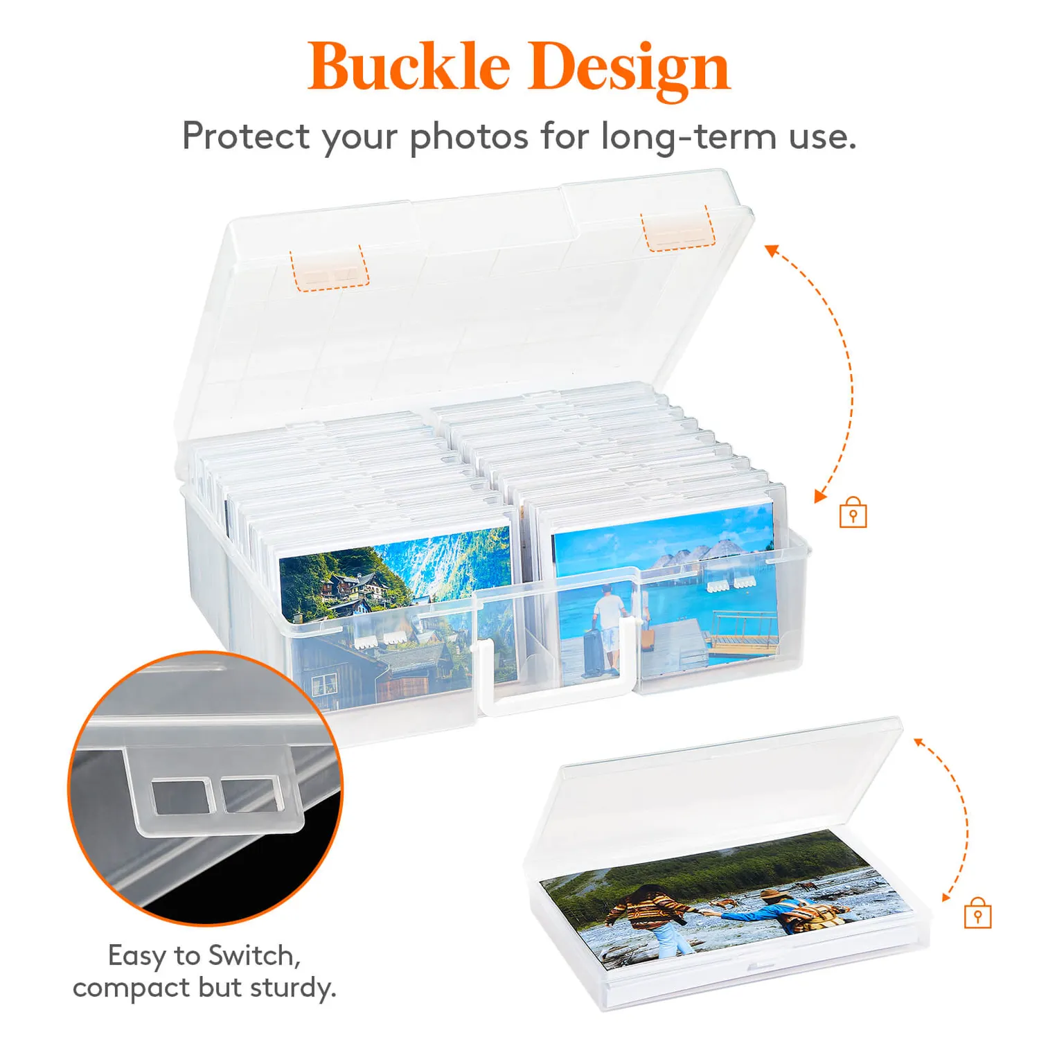 Lifewit Fotobox 4x6 Organizer mit 18 Boxen transparent