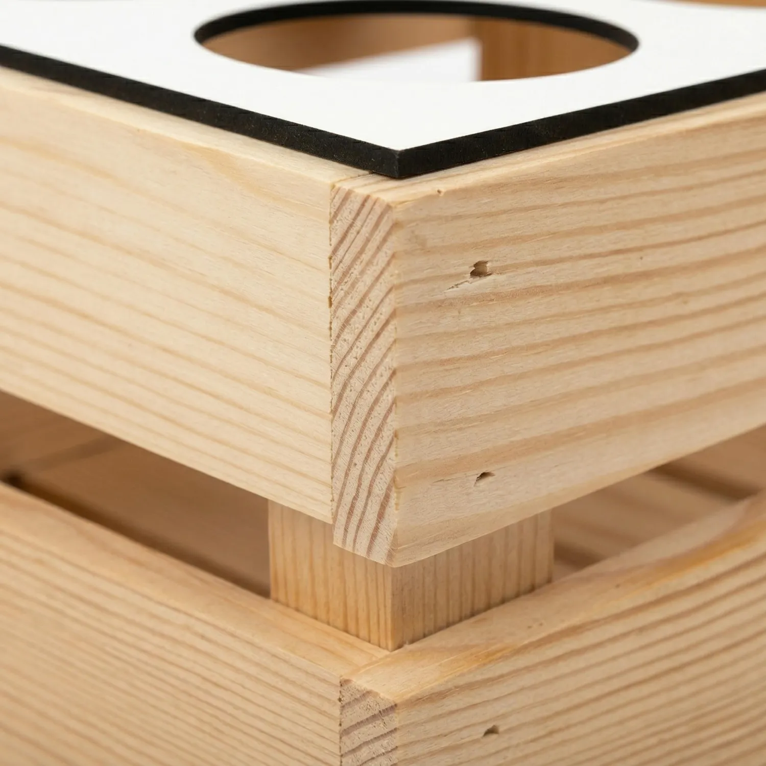 GoodFreshDecor Flaschenträger Holz 6x0,5L 30x20 Natur Weiß