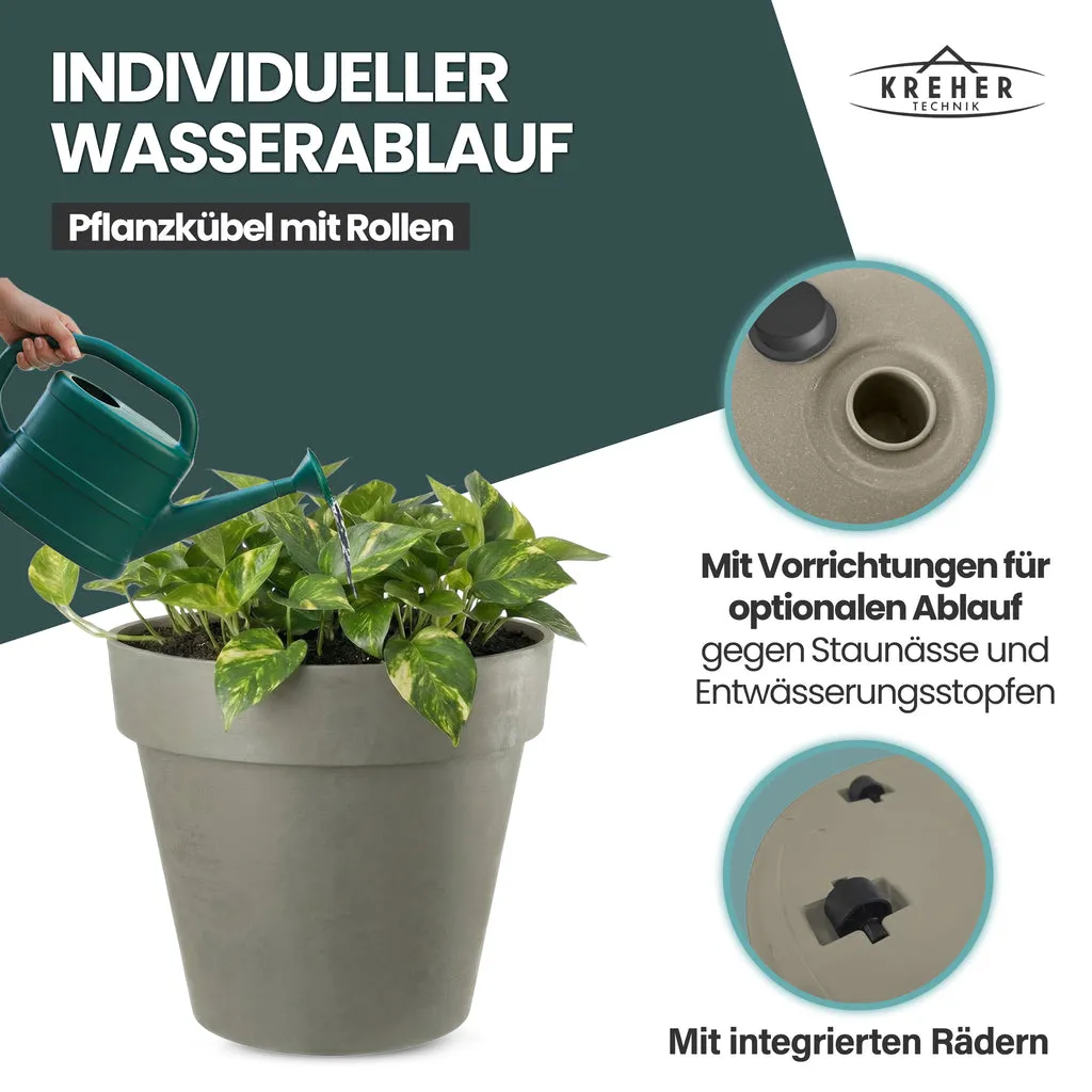Kreher Like XL Pflanzkübel rund Braun Ø58x51 cm 90 L