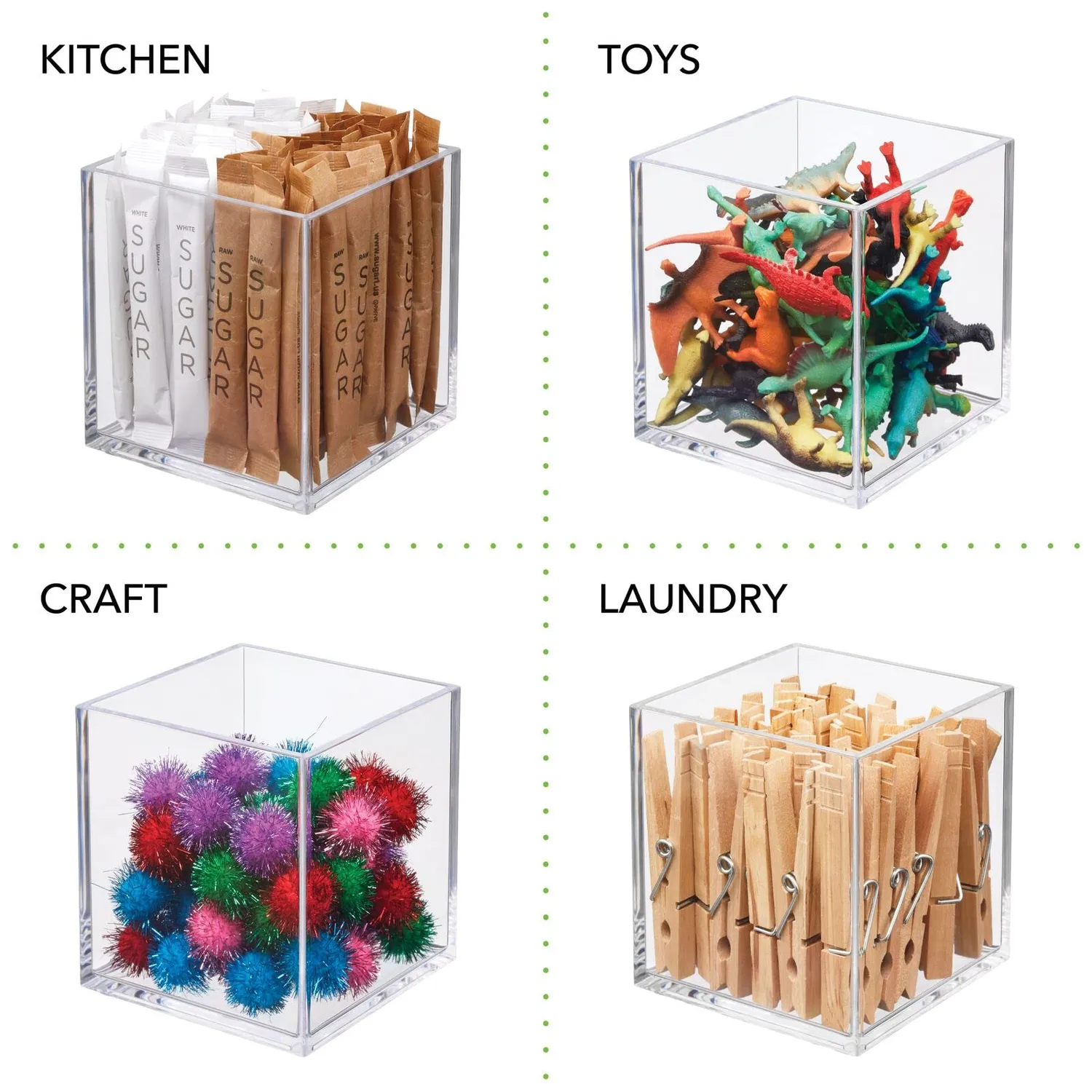 mDesign Kosmetik Organizer Box 3er-Set transparent quadratisch