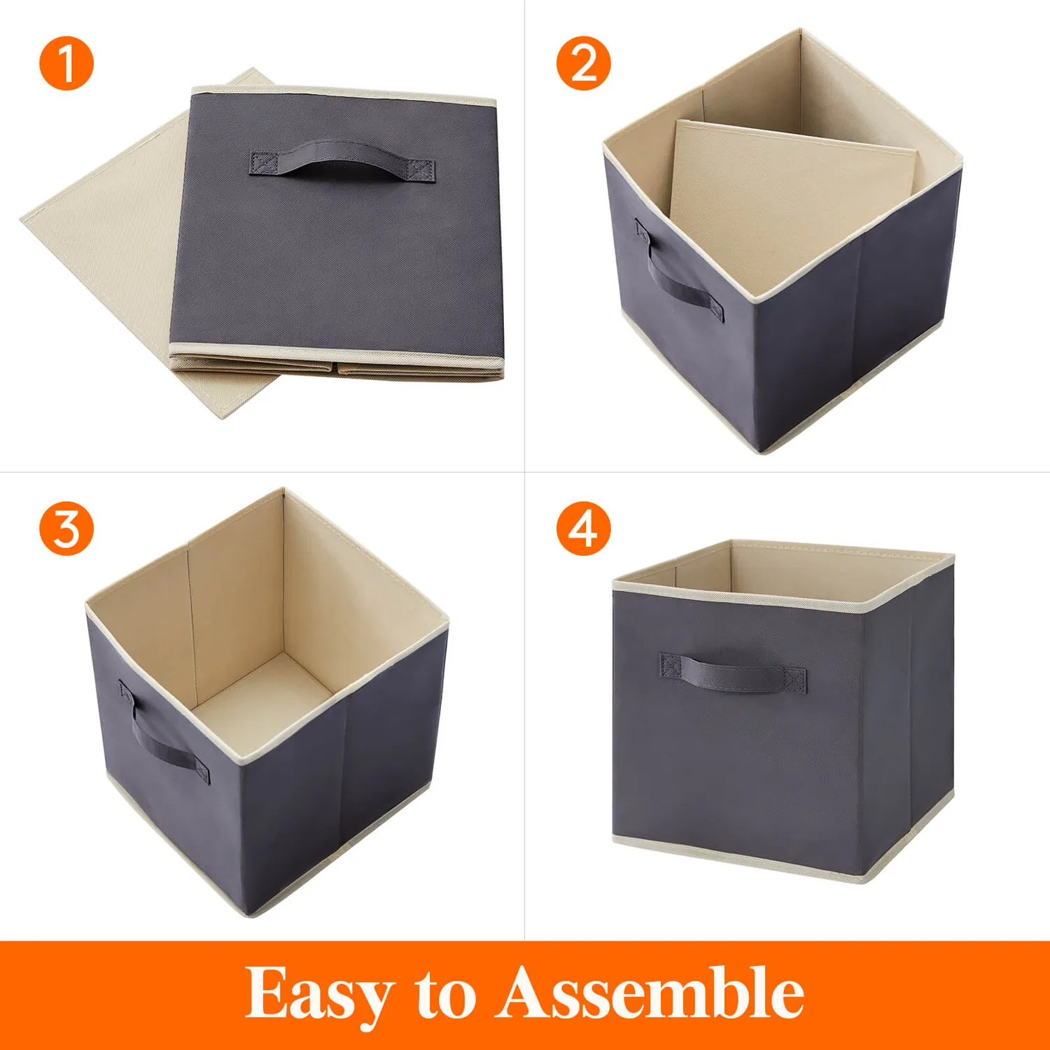 Lifewit Stoffbox 8er Set Grau 33cm für Kallax