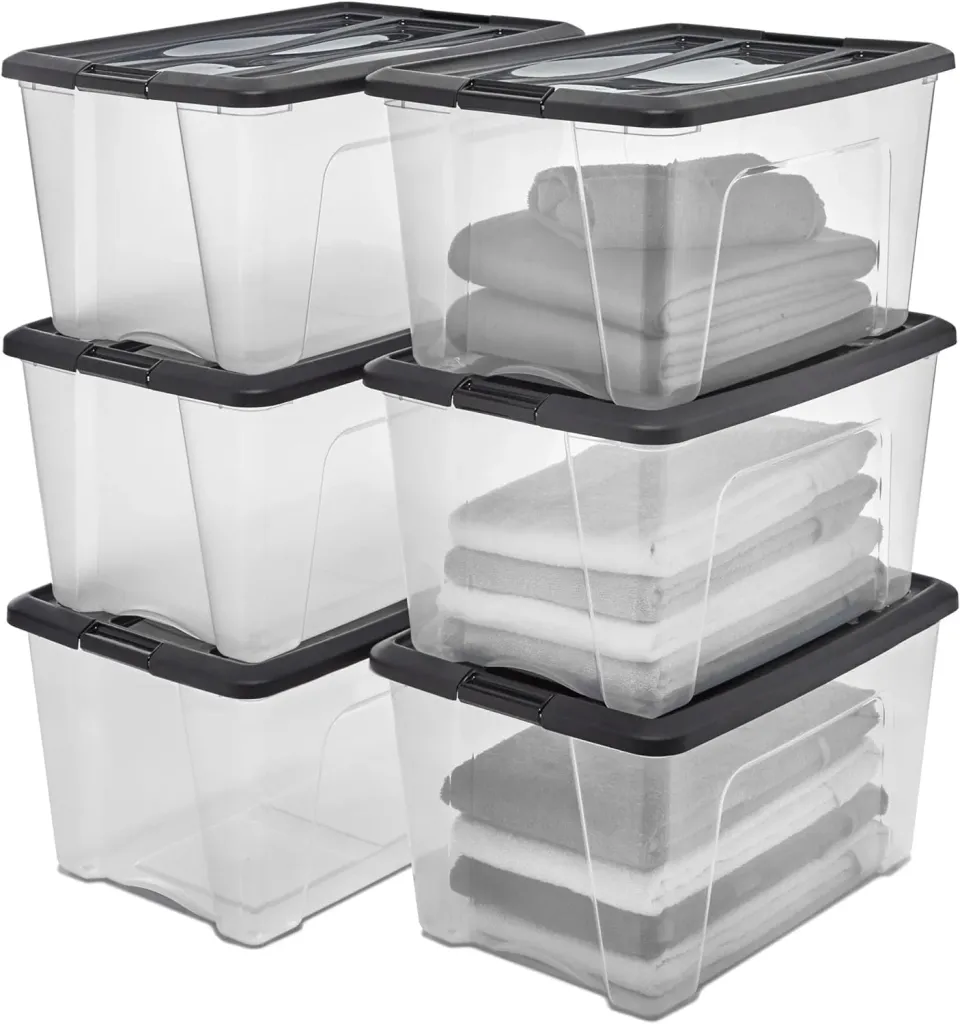 Iris Ohyama NTB-45 Aufbewahrungsbox schwarz 45L 6er-Set